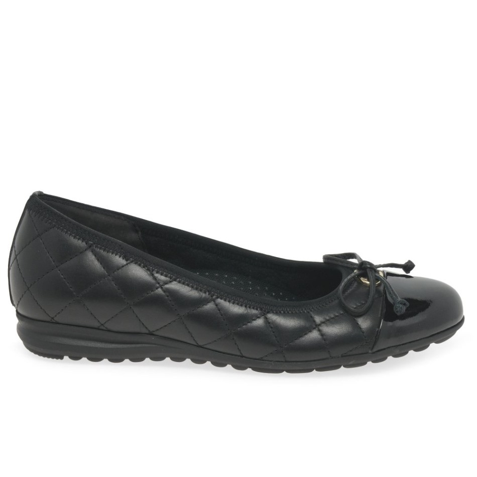 Perce-neige Dames Ballerines Gabor | Noir Exclusif/verni